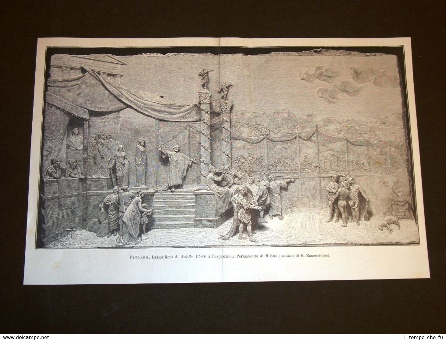 Esposizione di Milano nel 1893 Pindaro Bassorilievo di Achille Alberti
