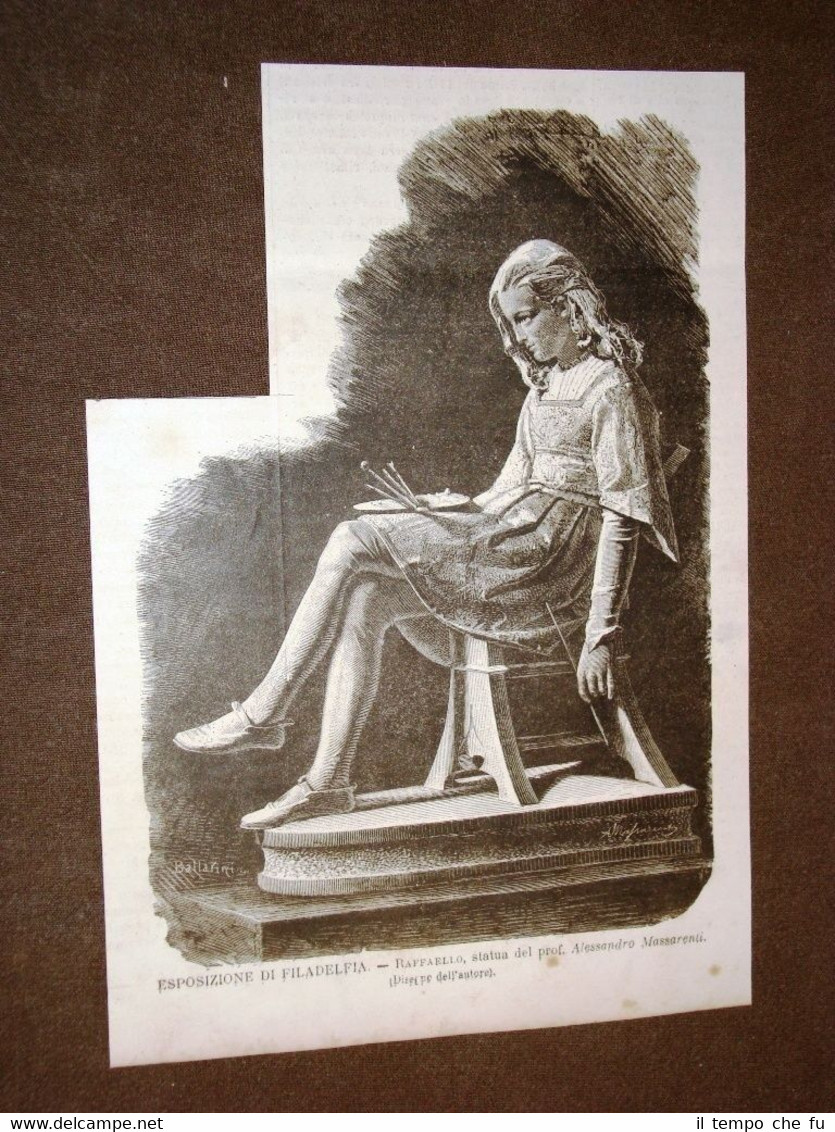 Esposizione internazionale Filadelfia nel 1876 Raffaello Statua di A.Massarenti