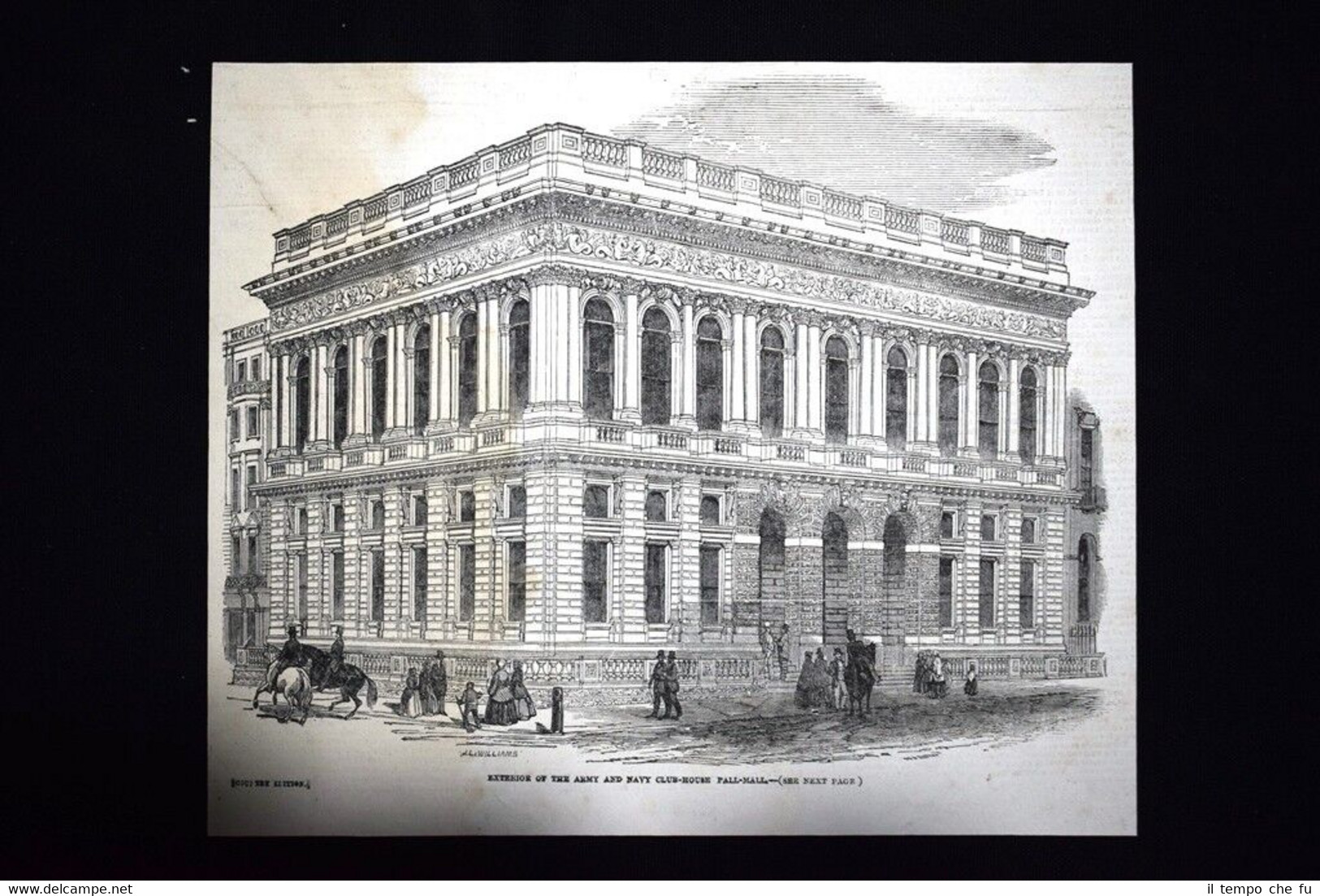Esterno Circolo Marina Navale, Pall Mall, Londra, Inghilterra Incisione del …