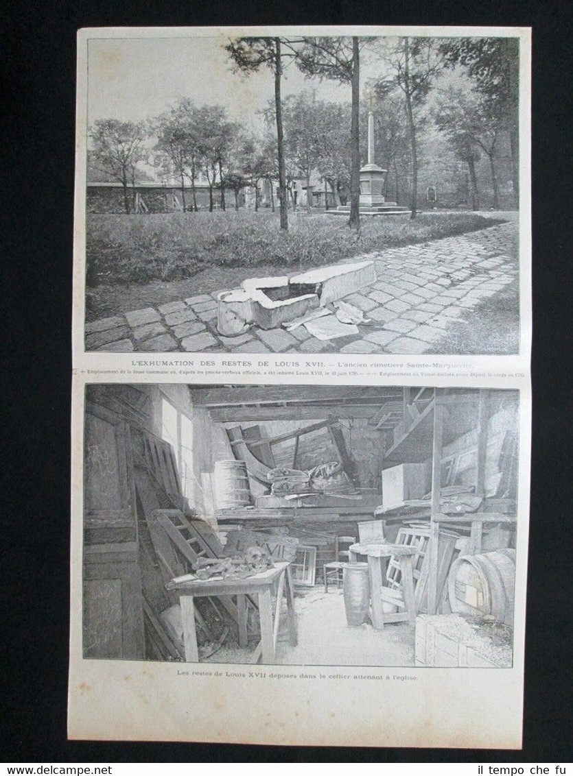 Esumazione resti di Luigi XVII - Cimitero Sainte Marguerite Incisione …