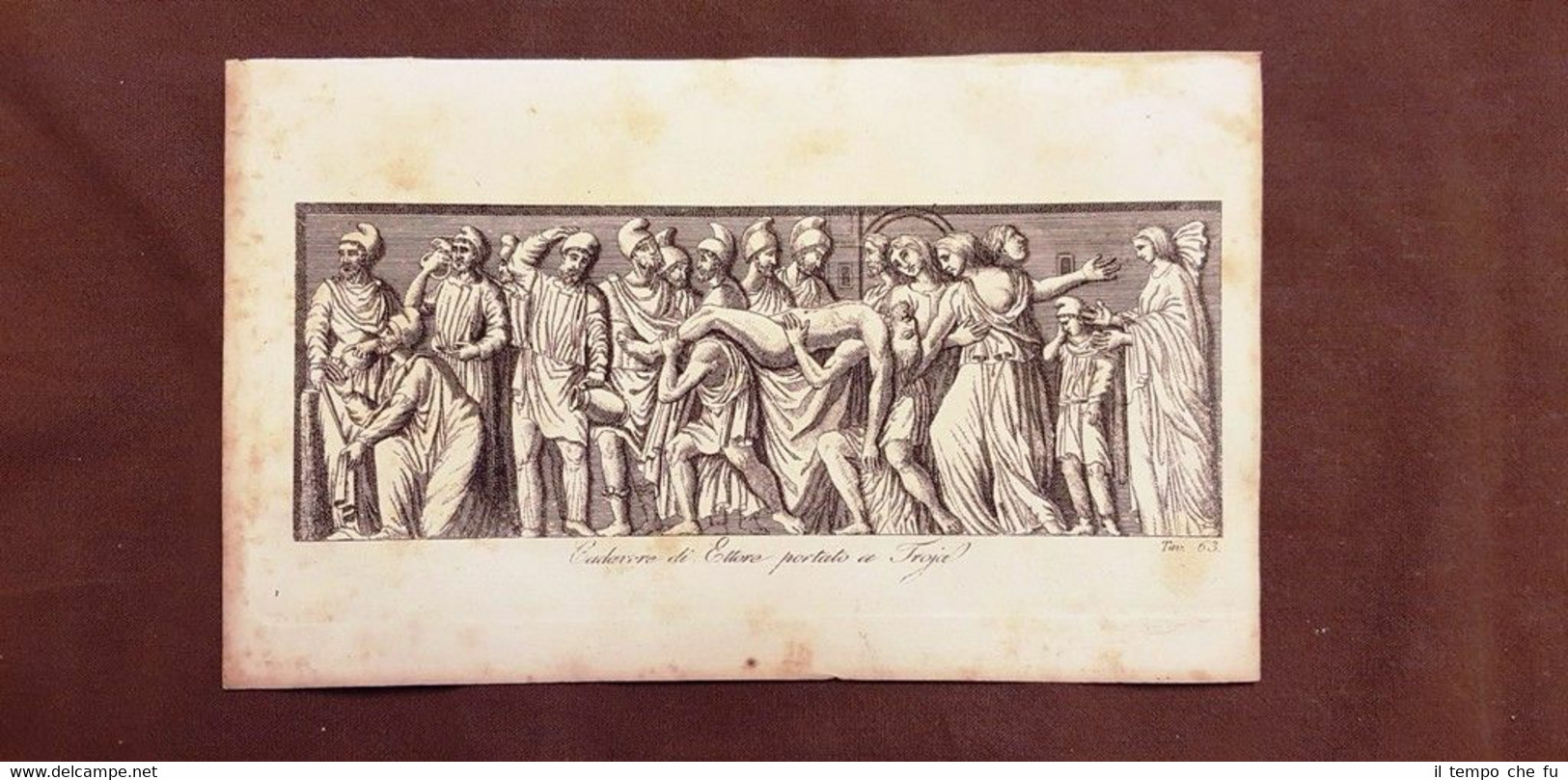 Ettore riportato a Troia Sarcofago romano Louvre Acquaforte del 1830 …