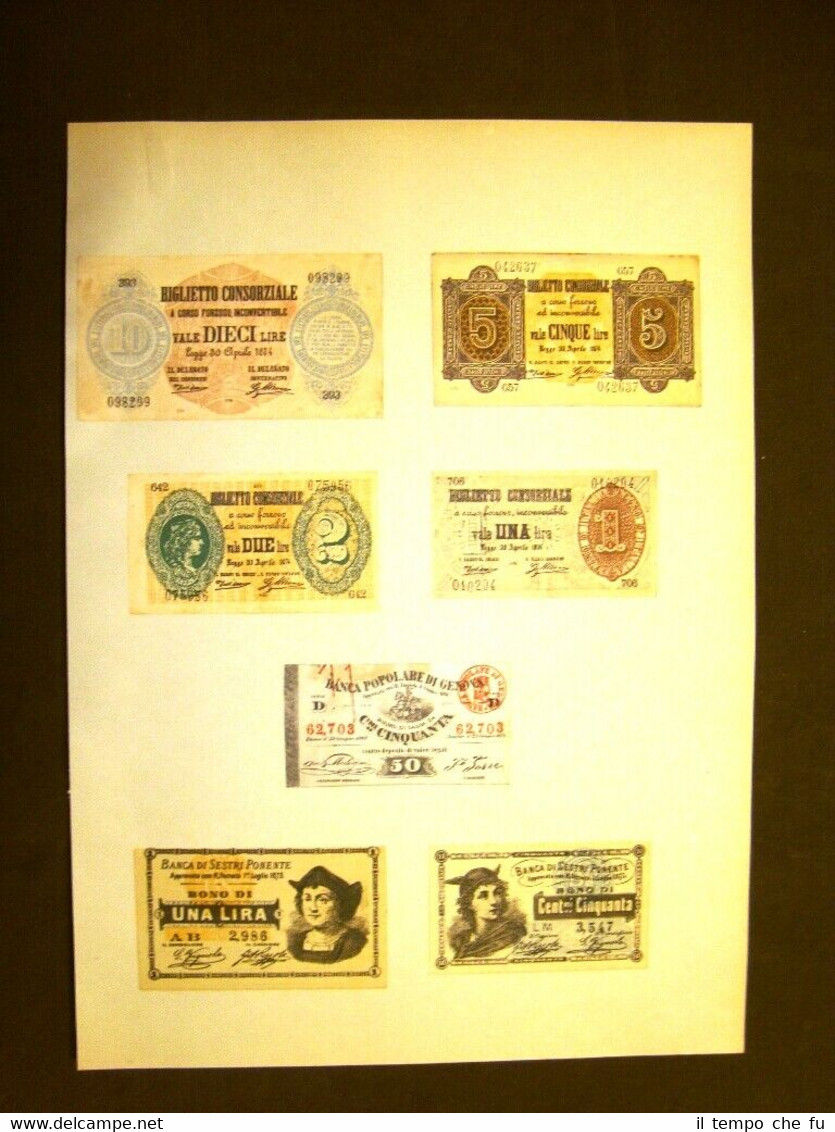 Fac - simile Biglietti di banca emessi tra 1873 e …