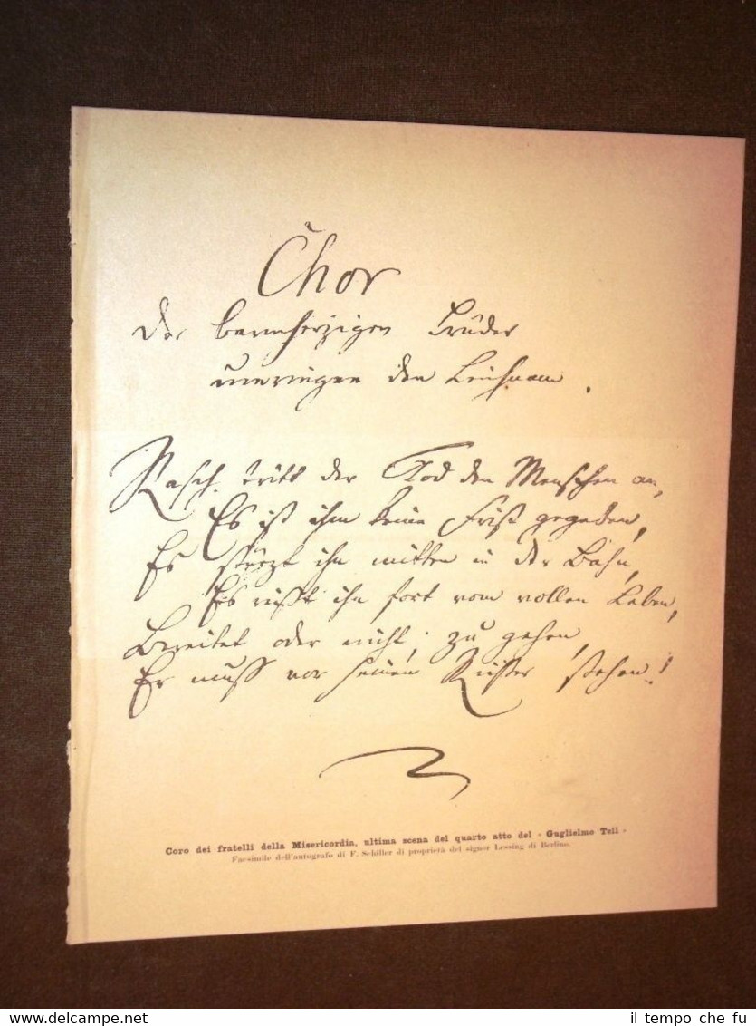 Fac simile con traduzione Coro fratelli Misericordia Guglielmo Tell di …