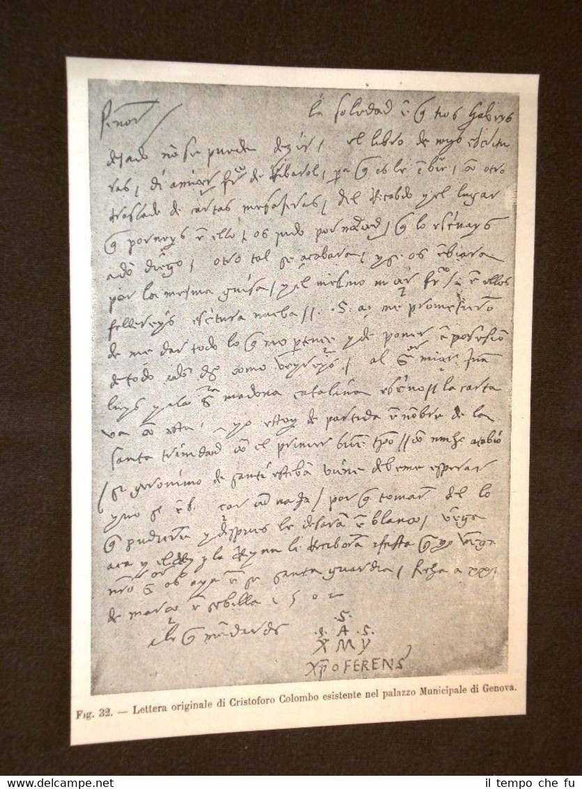 Fac simile di lettera di Cristoforo Colombo - Palazzo municipale …