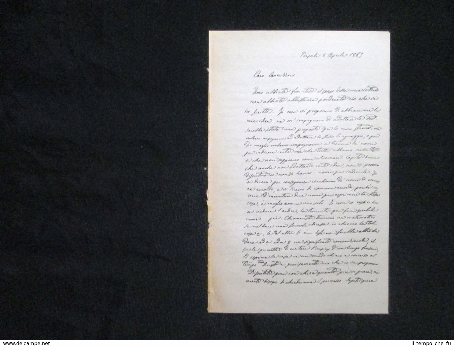 Fac simile di lettera di Raffaele Piria al senatore Stanislao …