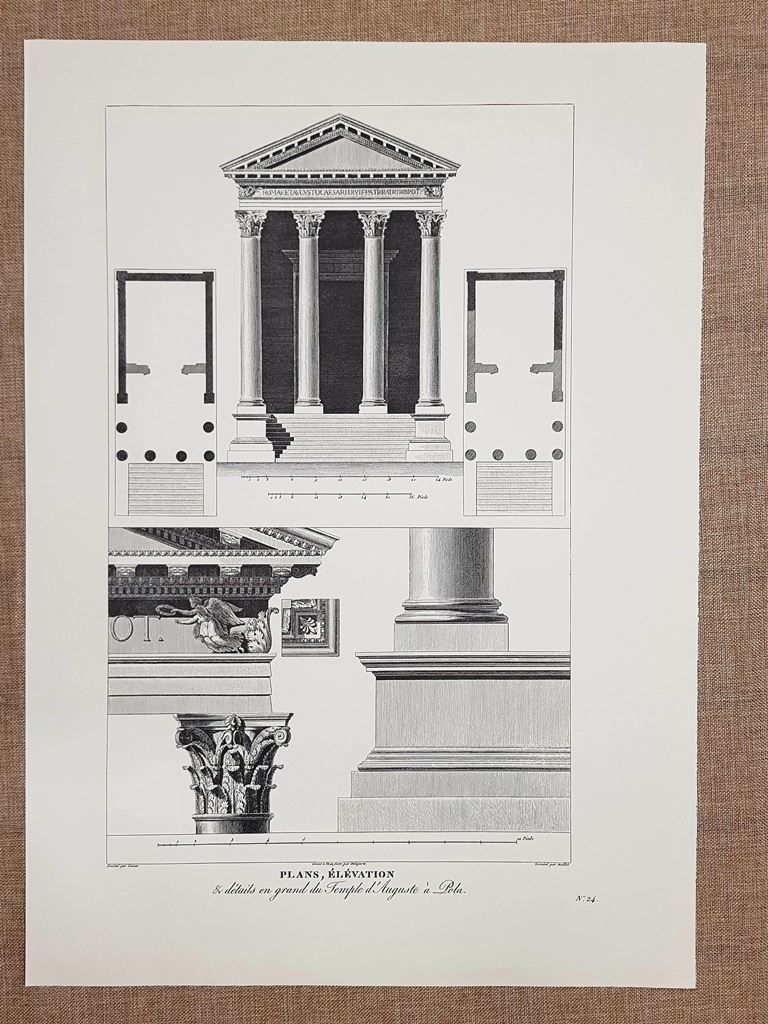 Facciata e dettagli del Tempio d'Augusto Pola Istria Croazia Anno …