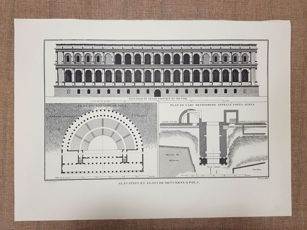 Facciata e pianta di Monumenti di Pola Istria Croazia Anno …