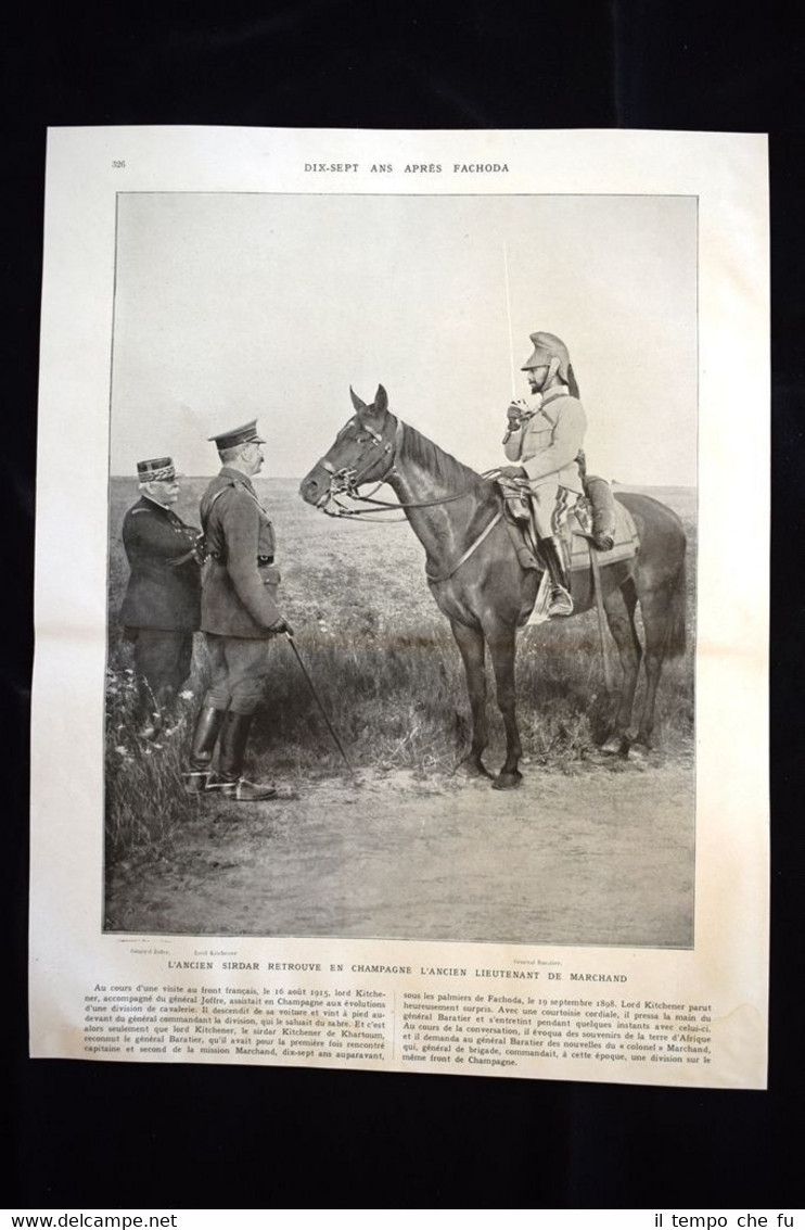 Fachoda, Lord Kitchener, Général Joffre et Baratier WW1 Guerra 1914 …