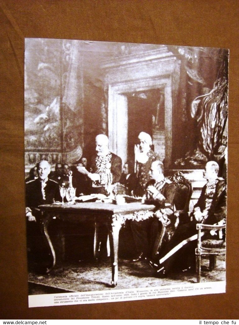 Fascismo in Italia Anno 1929 Inaugurazione Accademia d'Italia Mussolini Tittoni