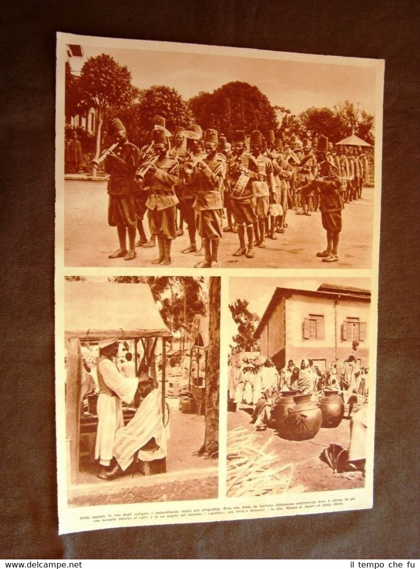 Fascismo Italia 1936 Colonia d'Etiopia Addis Abeba Ascari barbiere rifornimenti