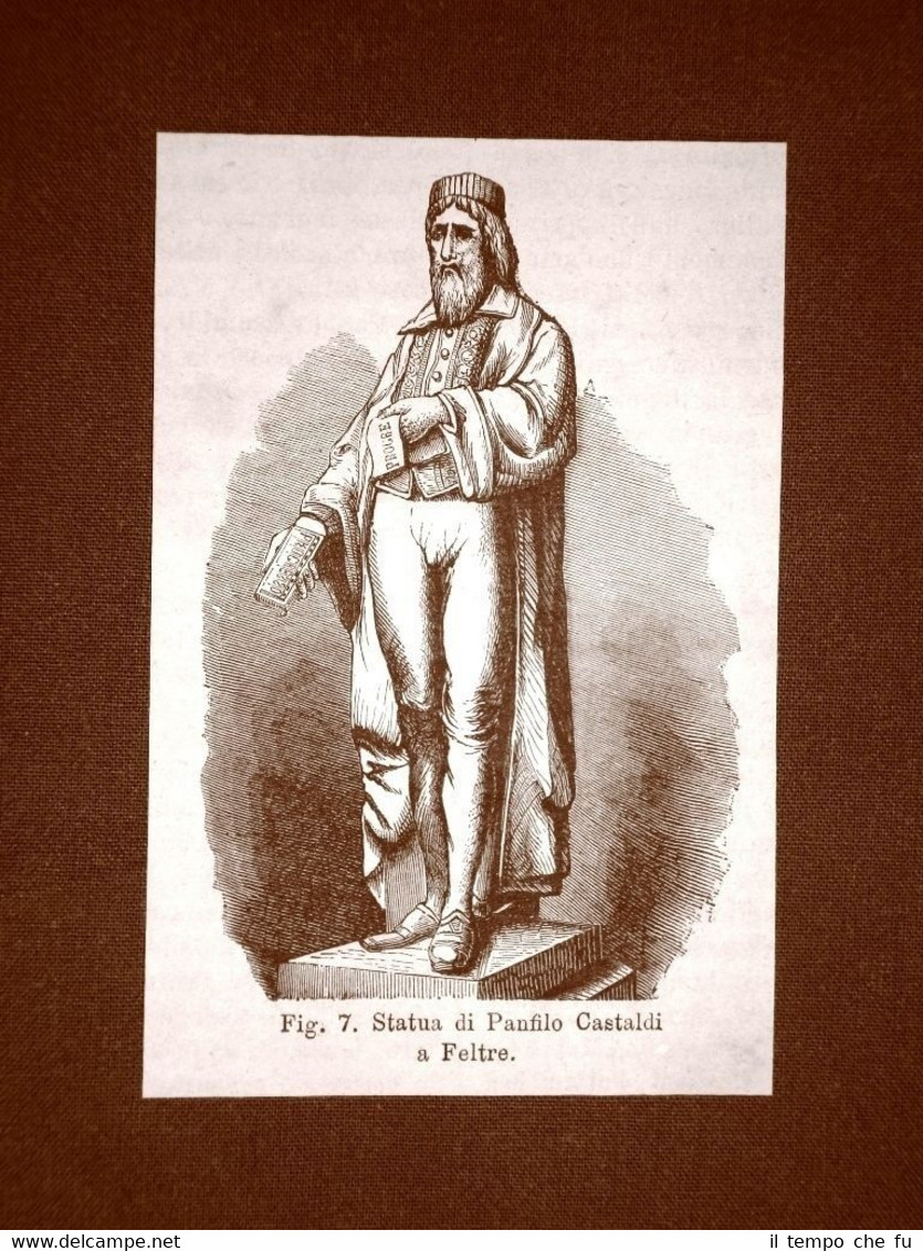 Feltre nel 1875 Statua di Panfilo Castaldi