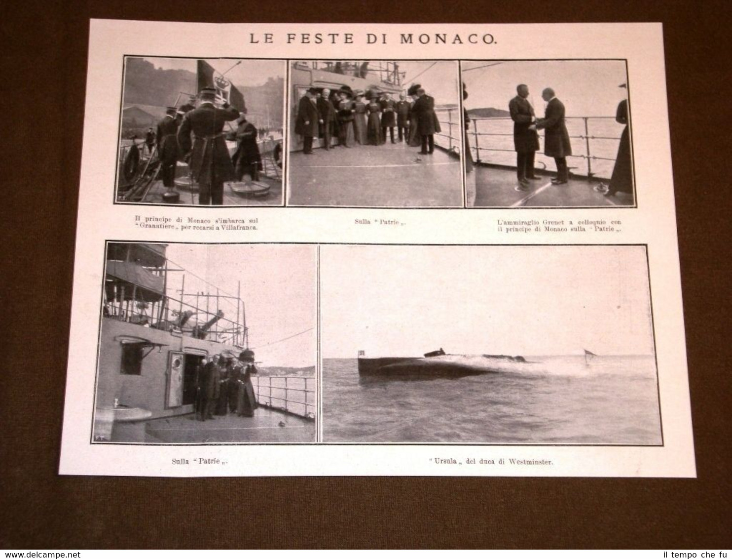 Feste di Monaco nel 1910 Il Principe, Ammiraglio Grenet Nave …