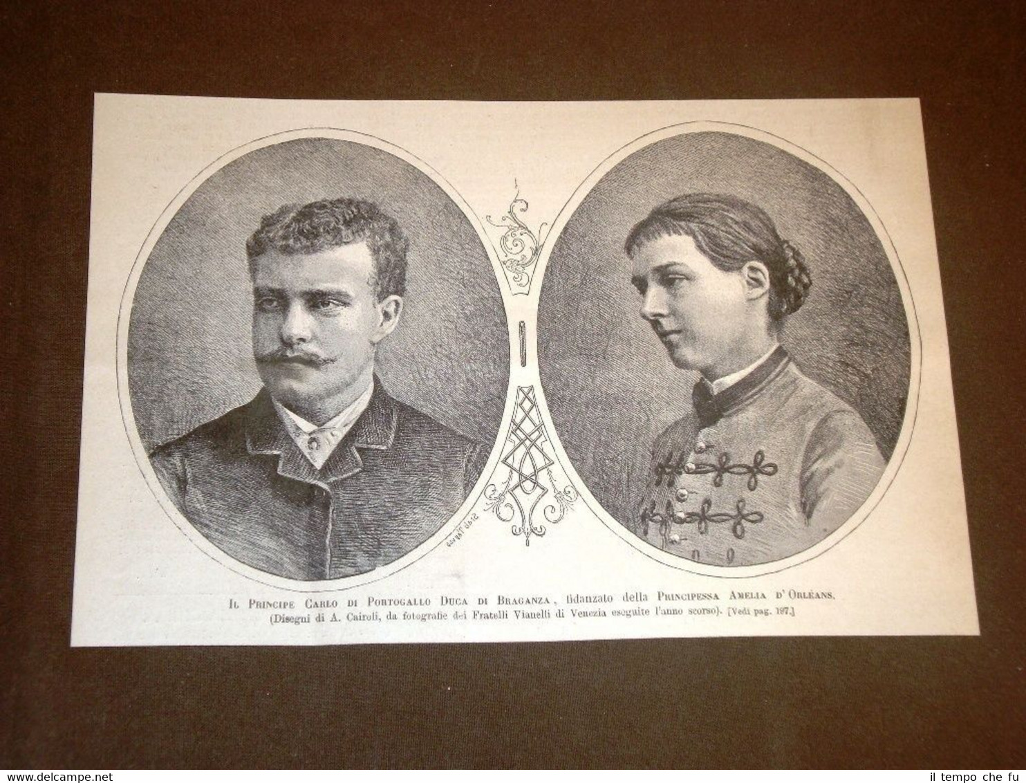 Fidanzati nel 1886 Principe Carlo del Portogallo e Principessa Amelia …