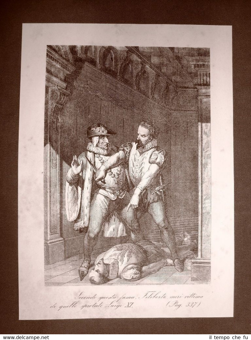 Filiberto I ucciso da Luigi XI Incisione del 1881 Dinastia …