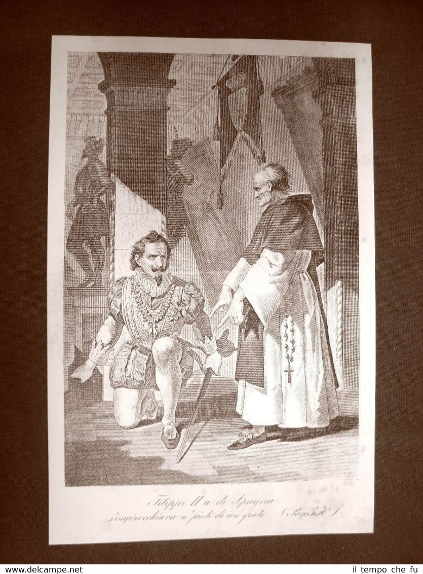 Filippo II di Spagna Il prudente Incisione del 1881 Dinastia …