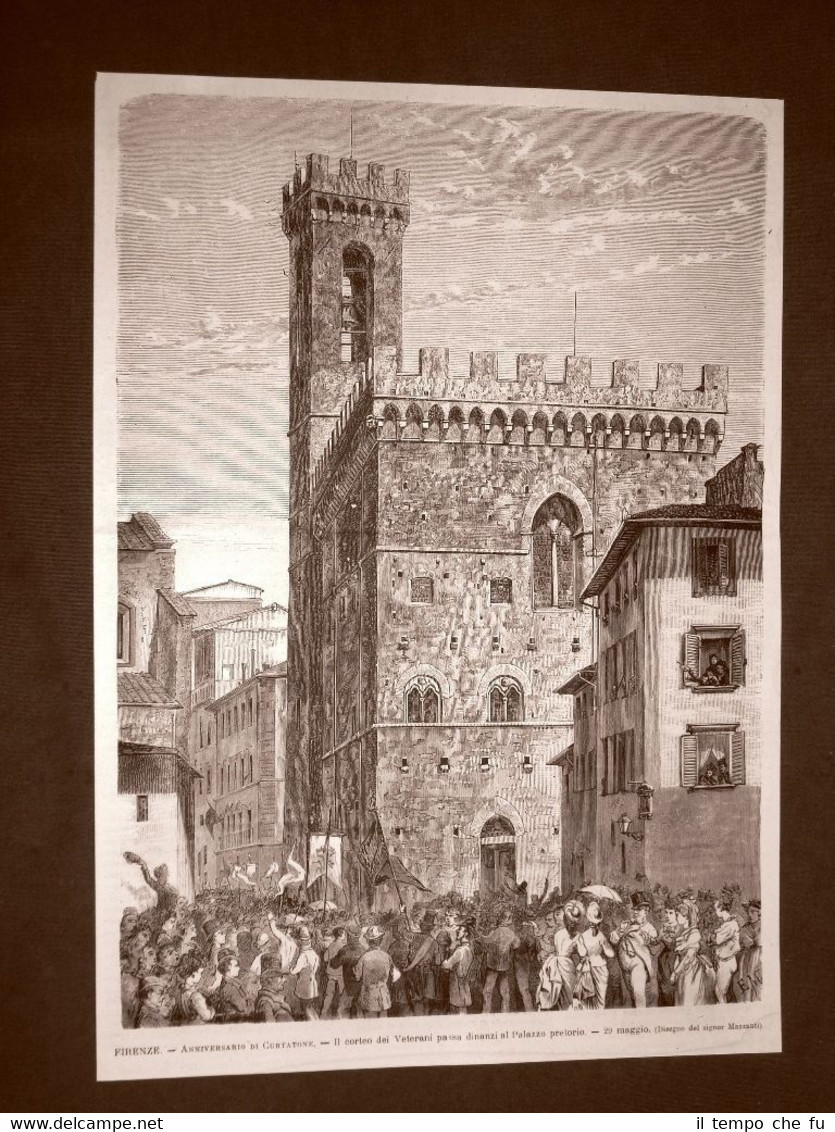 Firenze 29 maggio 1876 Anniversario di Curtatone Corteo dei Veterani …