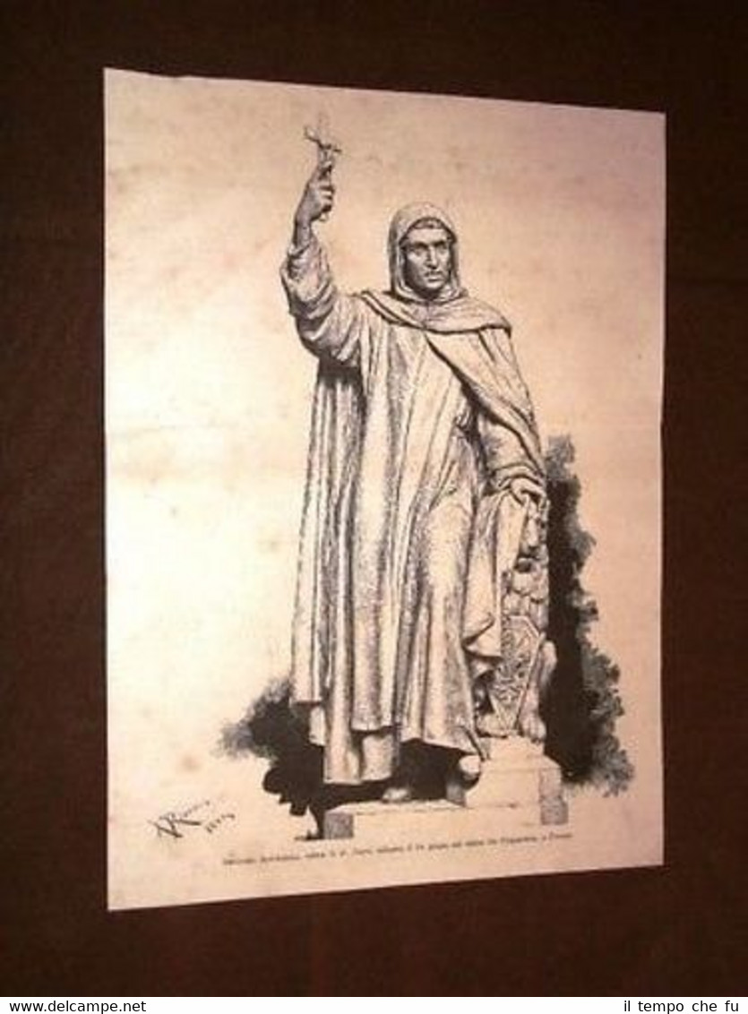 Firenze Girolamo Savonarola Statua di G. Pazzi