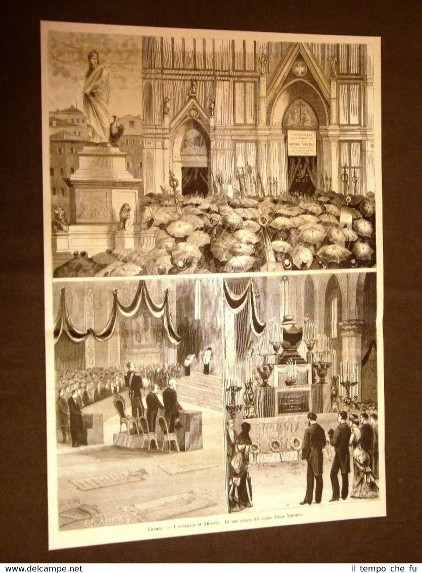 Firenze nel 1880 Funerale Bettino Ricasoli soprannominato il Barone di …