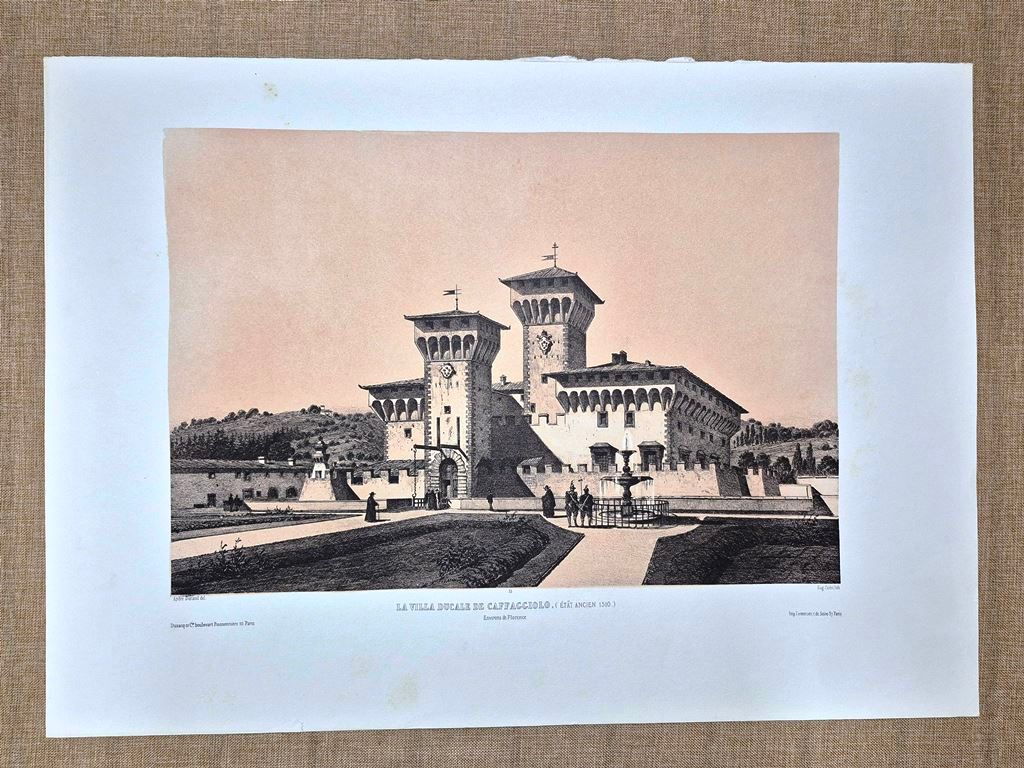 Firenze Villa Ducale di Cafaggiolo stato 1510 Durand Ciceri XIX …