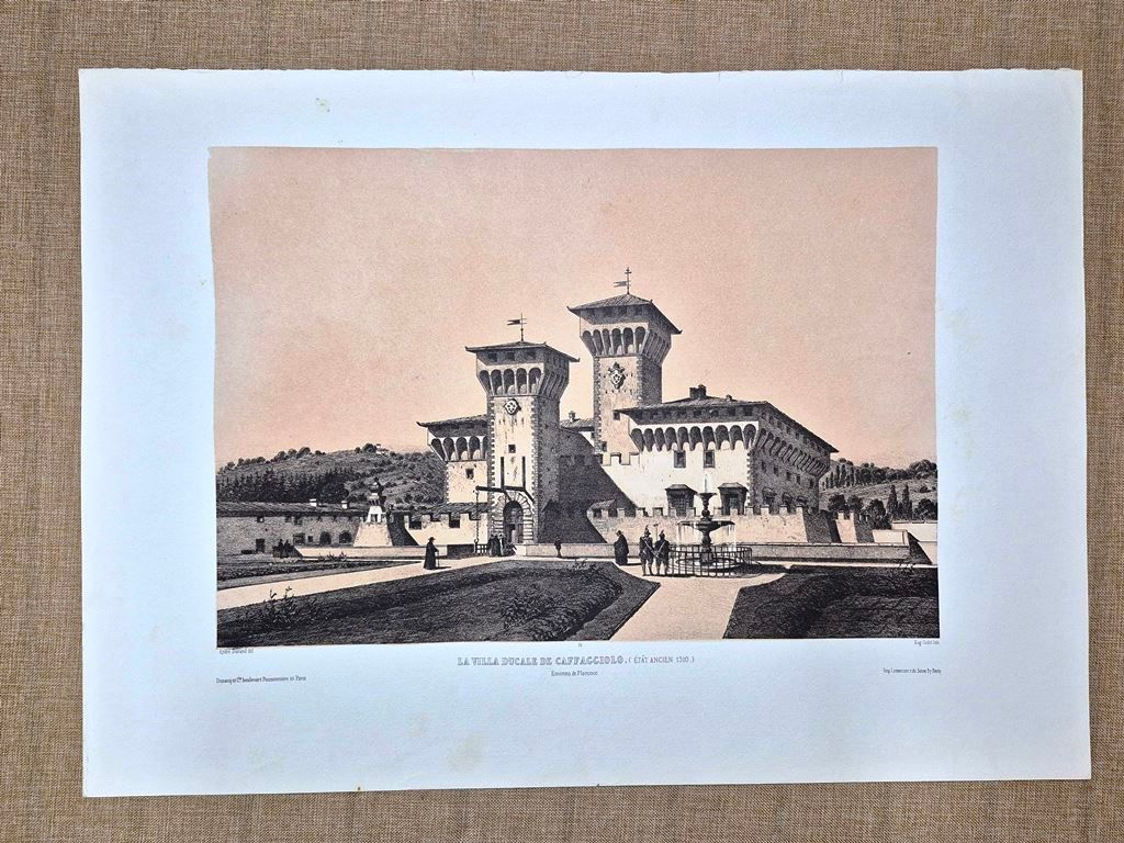 Firenze Villa Ducale di Cafaggiolo stato 1510 Durand Ciceri XIX …