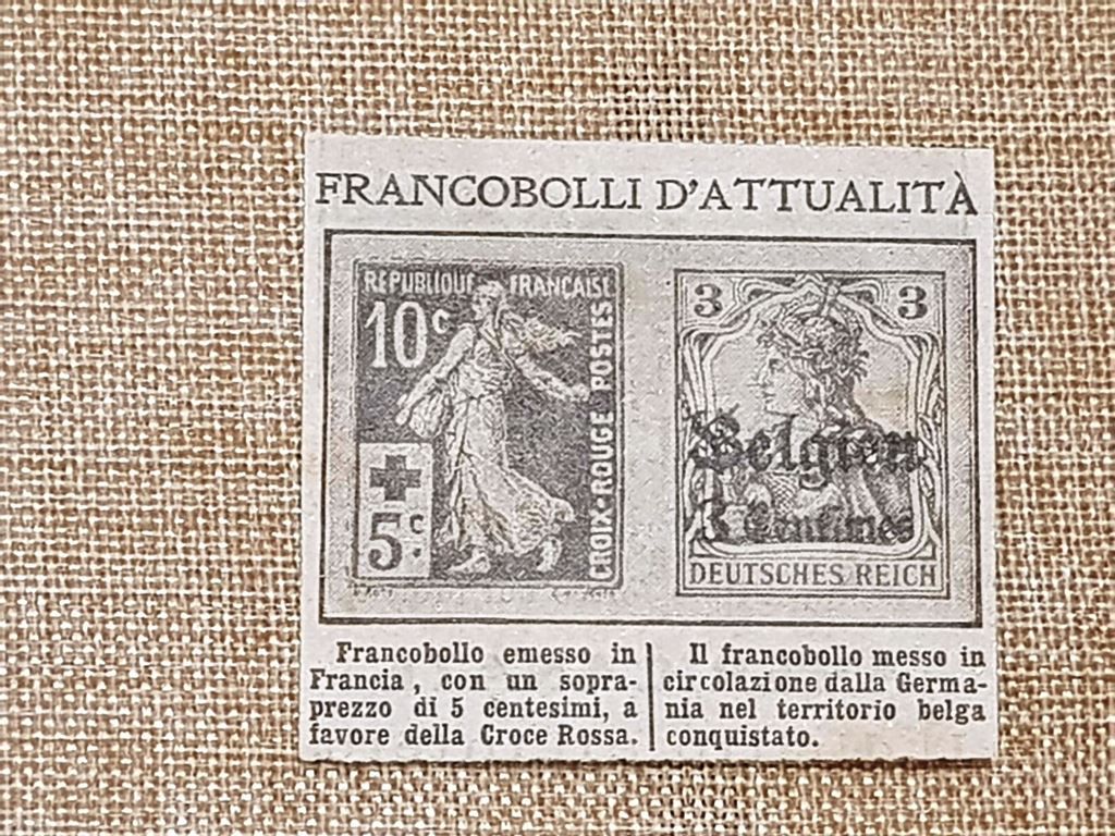 Fracobolli emessi nel 1914 in Francia e in Germania Prima …