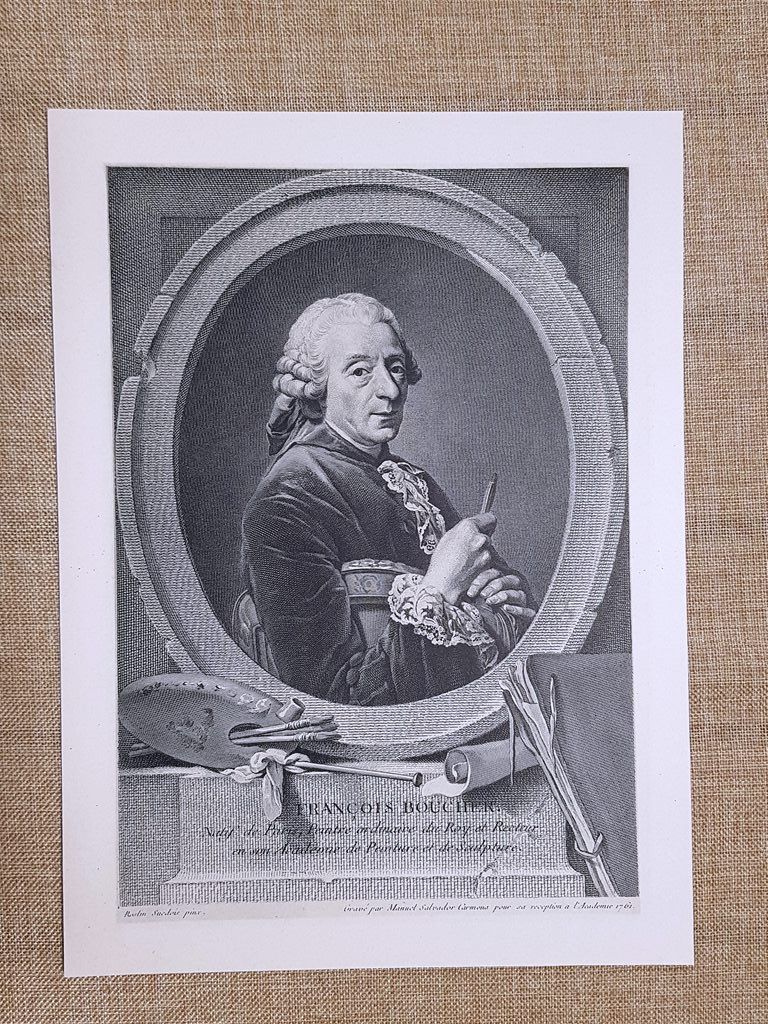 Francois Boucher Pittore Maestro del Rococò Mitologia Pompadour Incisione 1888
