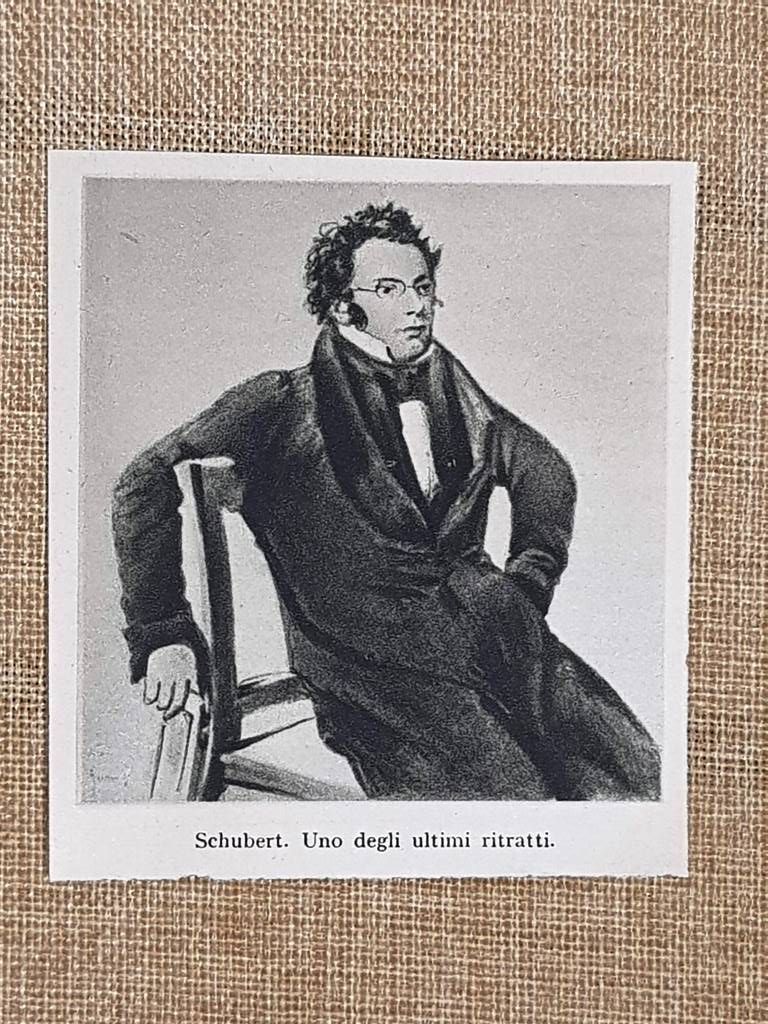 Franz Schubert Compositore Austriaco Maestro del Lied Stampa del 1944