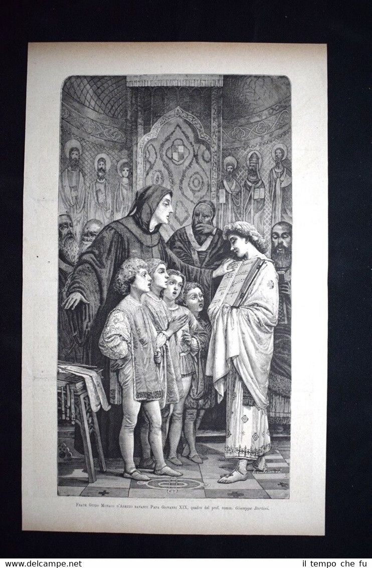 Frate Guido Monaco d'Arezzo davanti Papa Giovanni XIX Incisione del …