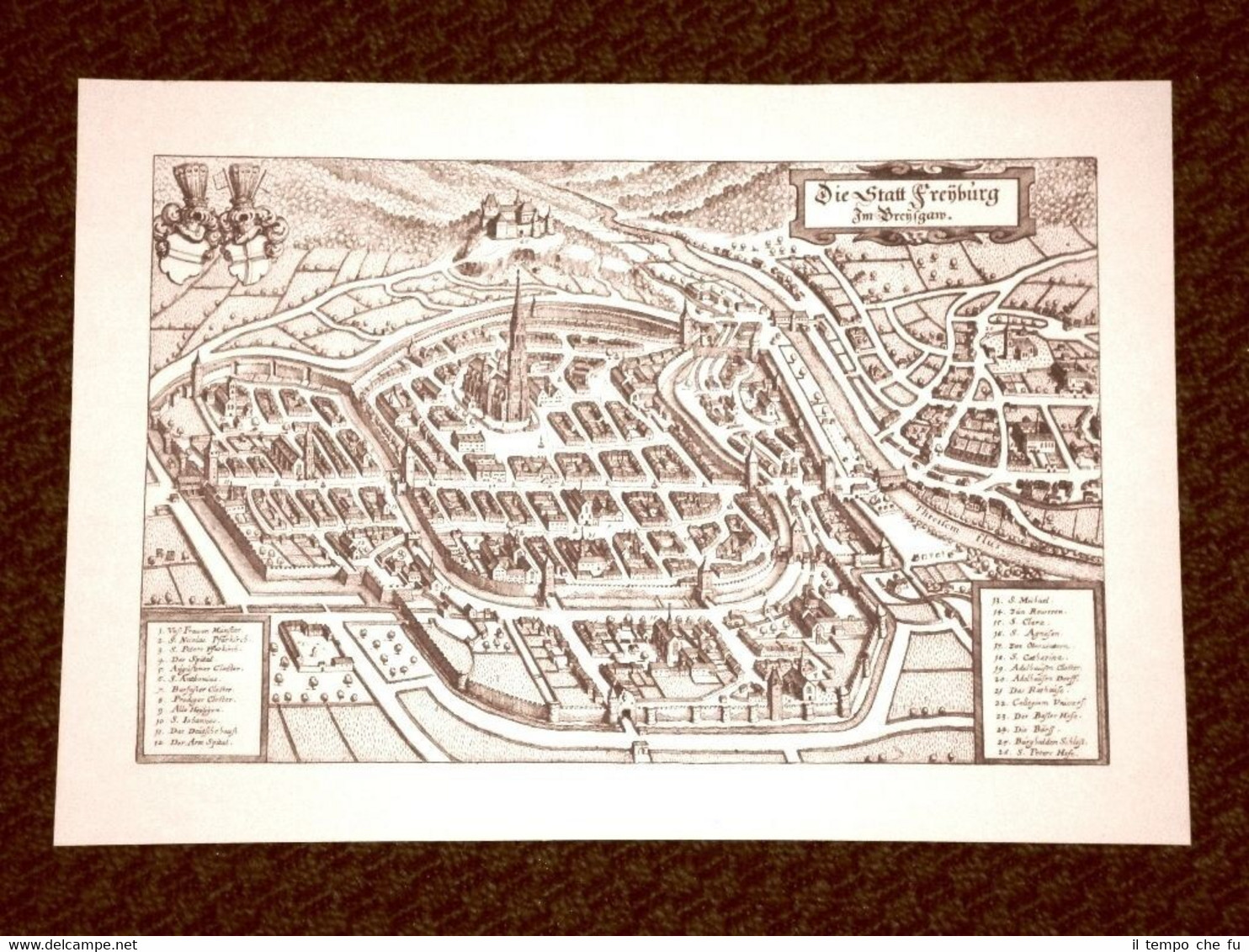 Friburgo in Brisgovia Germania Incisione di Merian Matthäus del 1640 …