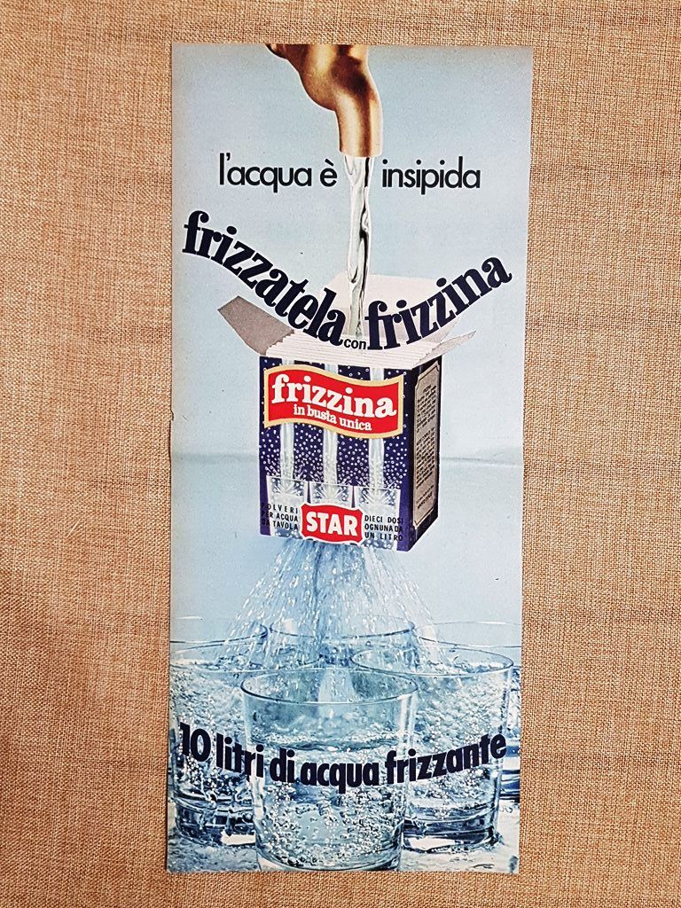 Frizzina Acqua insipida? Frizzatela! Star Pubblicità metà '900