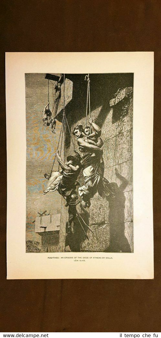 Fuggitivi Episodio dell'assedio di Atene di Silla Quadro Leon Glaize …