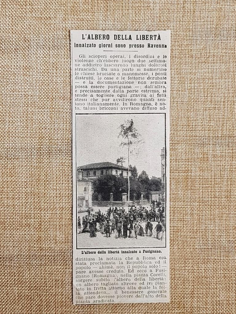 Fusignano nel 1914 Albero della libertà innalzato presso Ravenna Emilia …