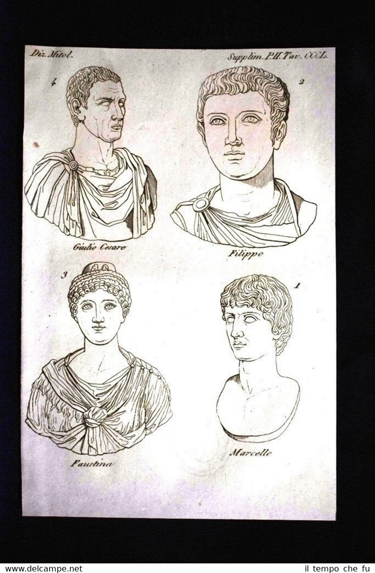 G.Cesare Filippo Faustina Incisione all'acquaforte del 1820 Mitologia Pozzoli