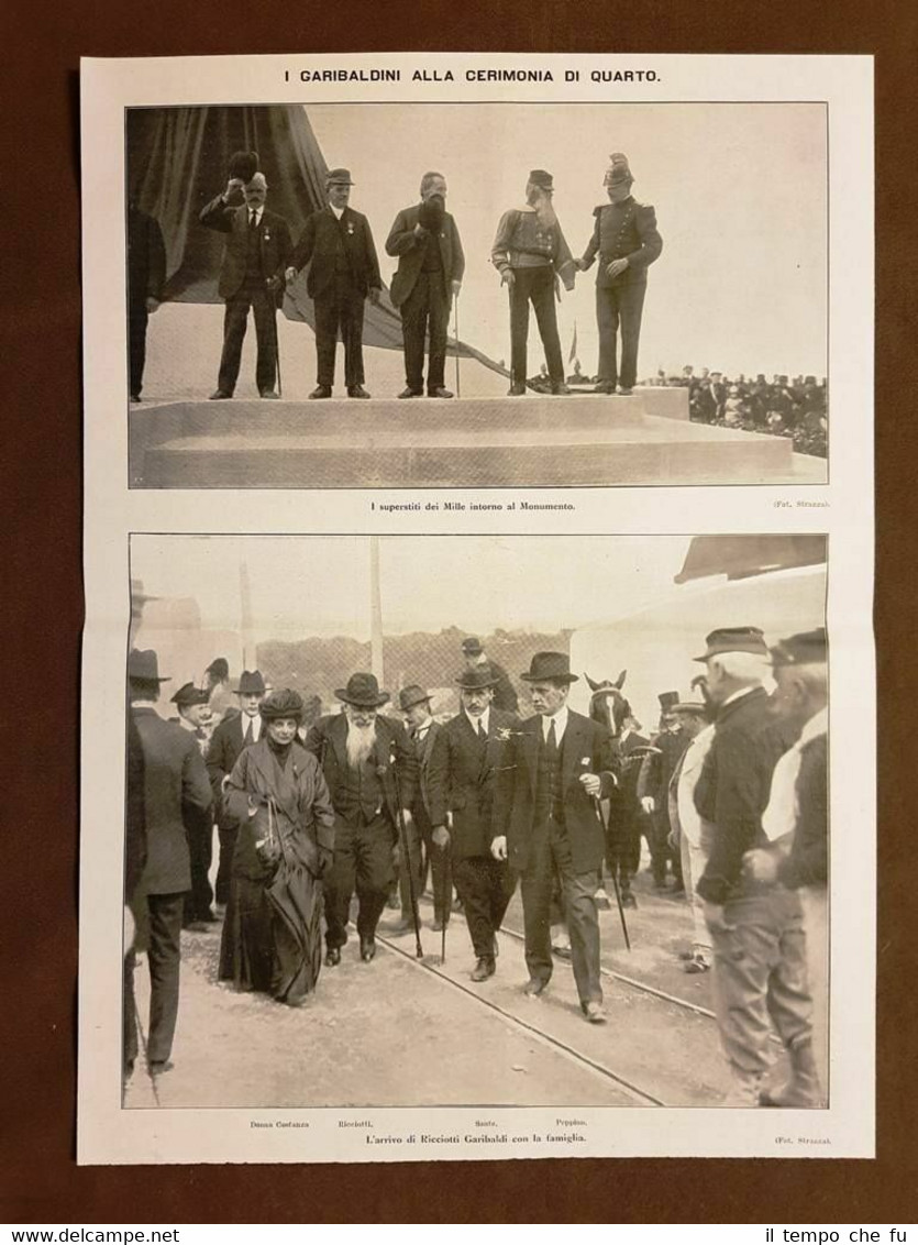 Garibaldini Cerimonia di Quarto 1915 Superstiti Mille Ricciotti Sante e …