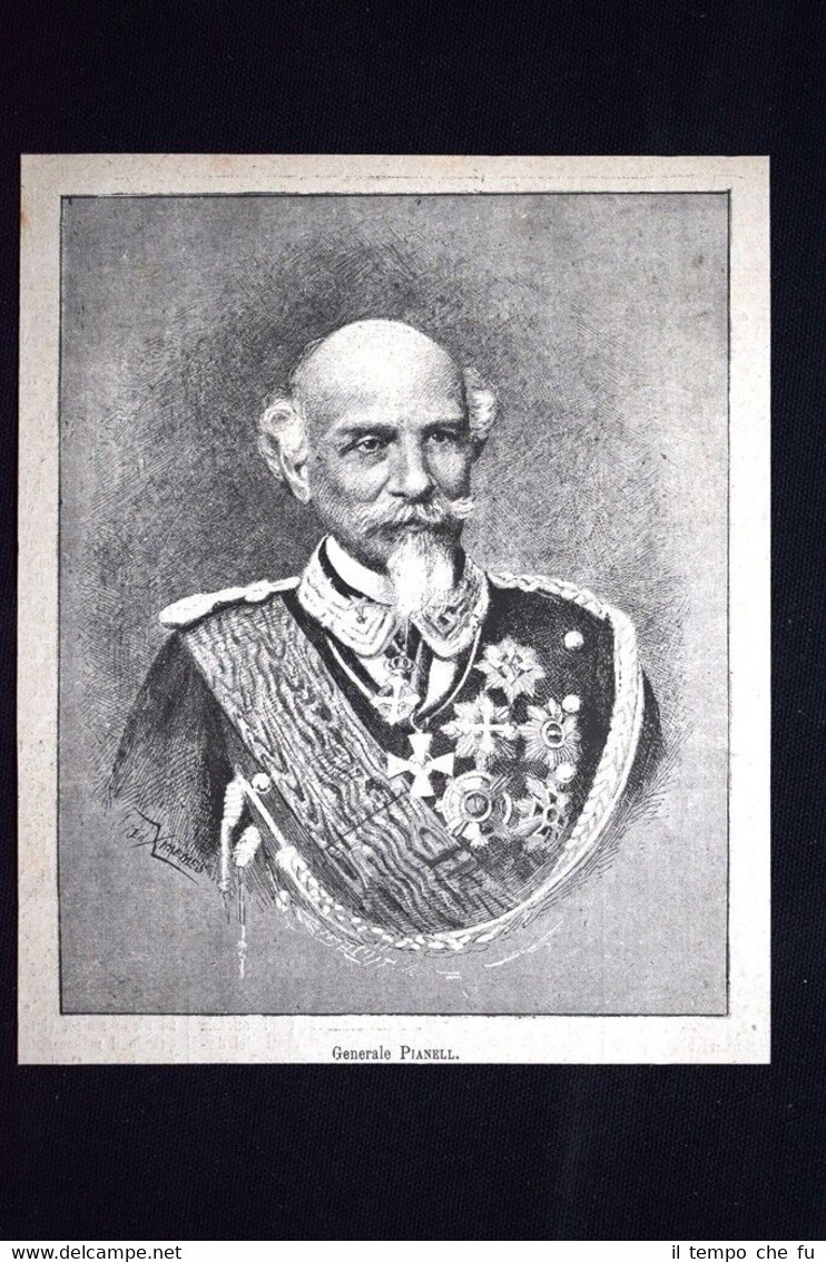Generale Giuseppe Salvatore Pianell nel 1882 Incisione del 1882