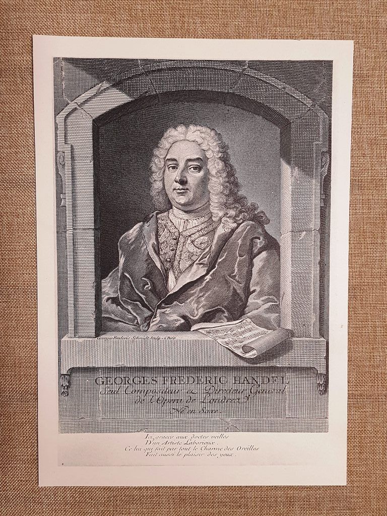 Georg Friedrich Handel Compositore Opera Barocca Oratori Messiah Incisione 1888