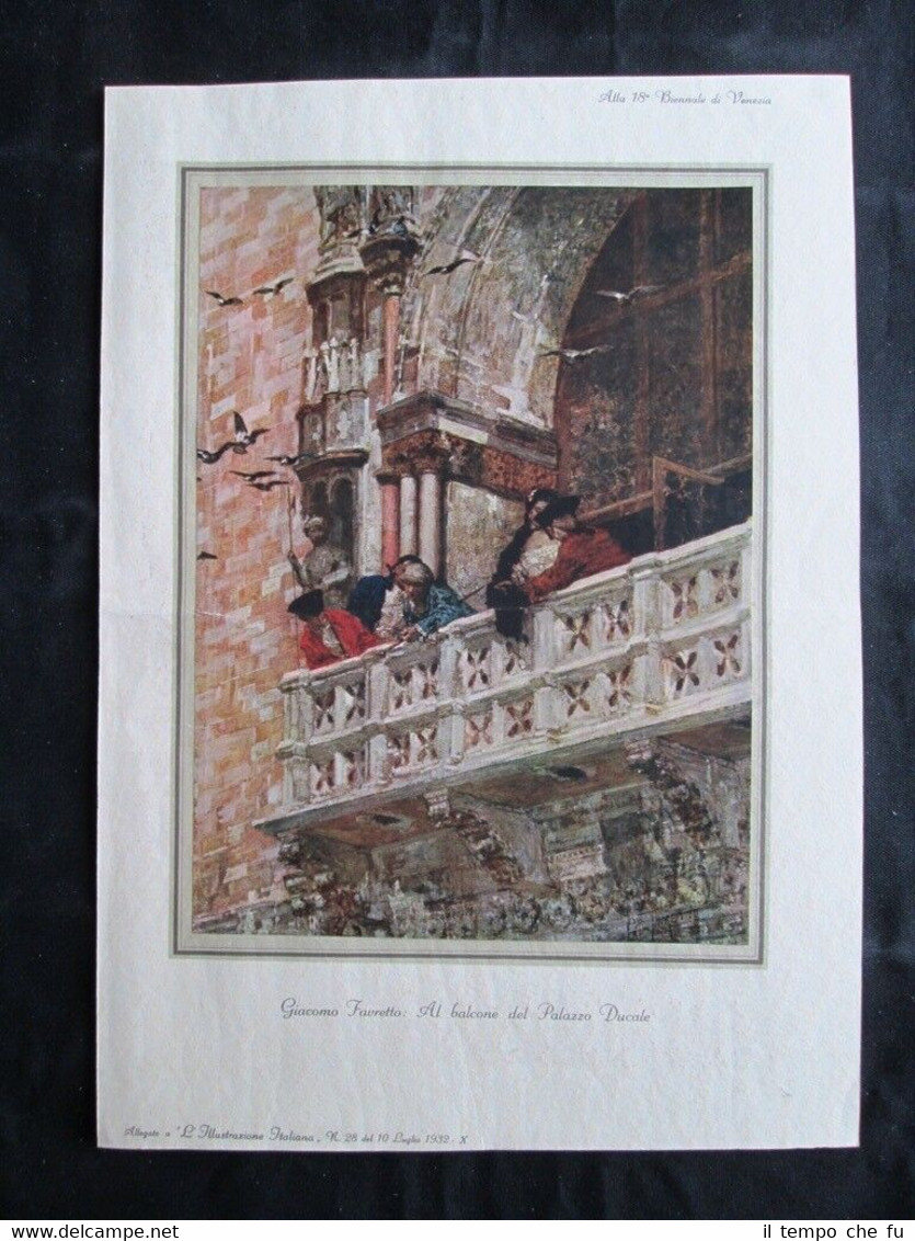 Giacomo Favretto: Al balcone del Palazzo Ducale Stampa del 1932