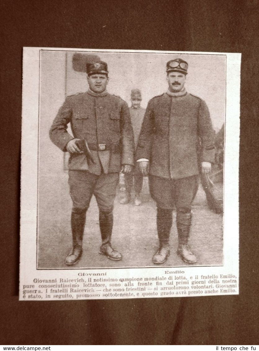 Giovanni ed Emilio Raicevich di Trieste nel 1916 WW1 Prima …