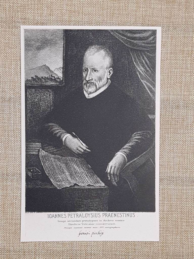 Giovanni Pierluigi da Palestrina 1525-1594 Musica Sacra Vaticano Incisione 1888