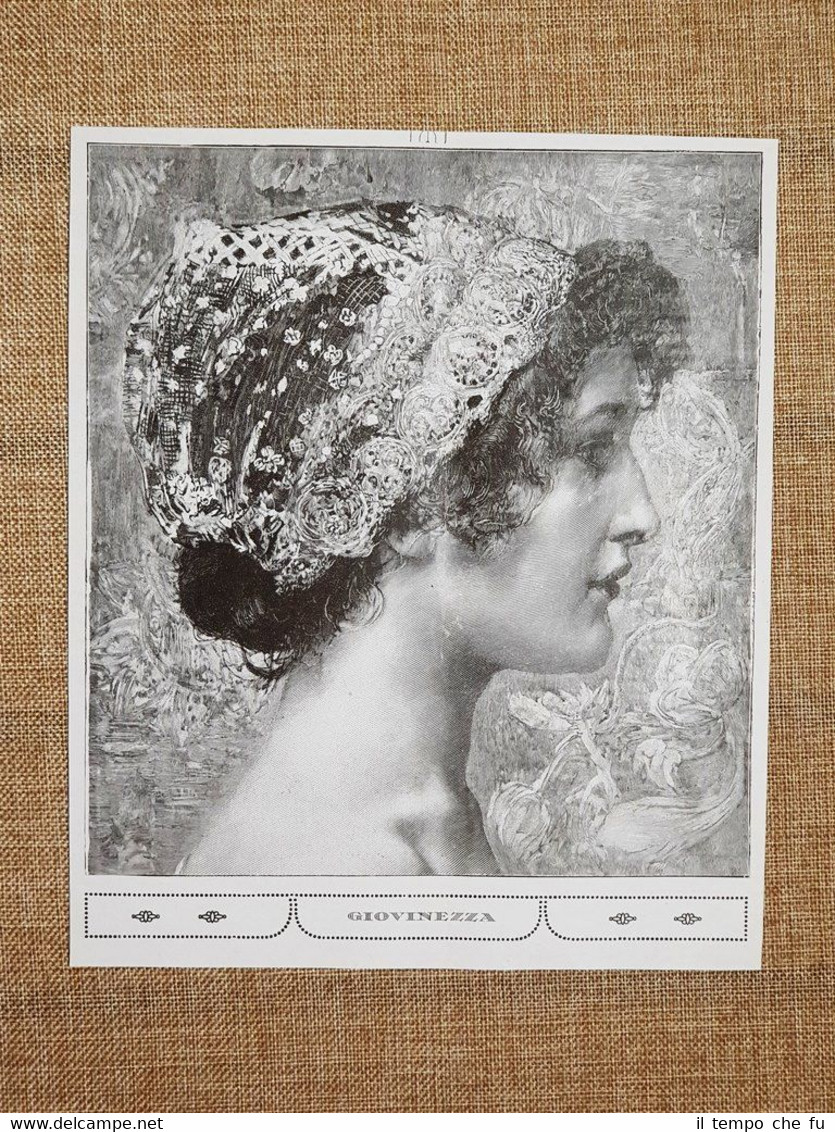 Giovinezza Quadro d'autore da identificare Stampa del 1926