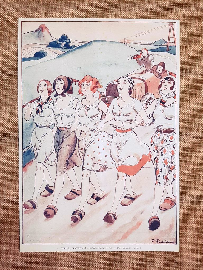 Girl's. naturali L'ostacolo imprevisto Disegno di F. Fabiano Stampa del …