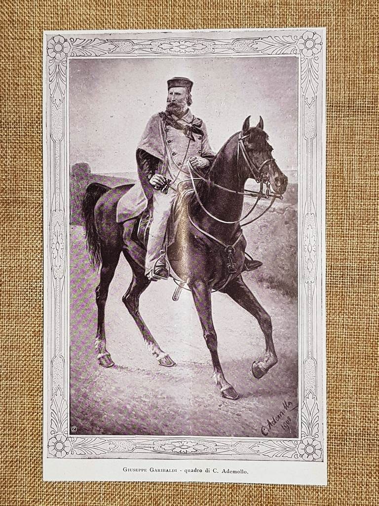 Giuseppe Garibaldi a cavallo Dipinto storico di Carlo Ademollo Stampa …