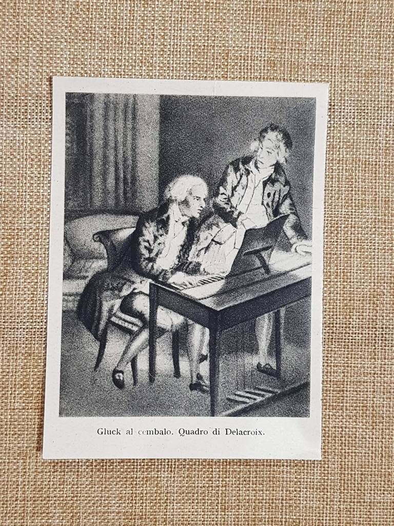 Gluck al Cembalo Quadro di Delacroix Pittura Romantica Musica Stampa …