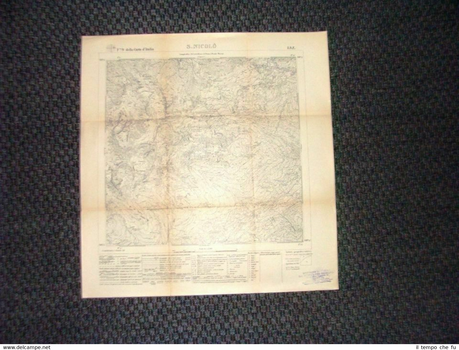 Grande carta topografica Centa San Nicolò Trentino Dettagliatissima I.G.M.