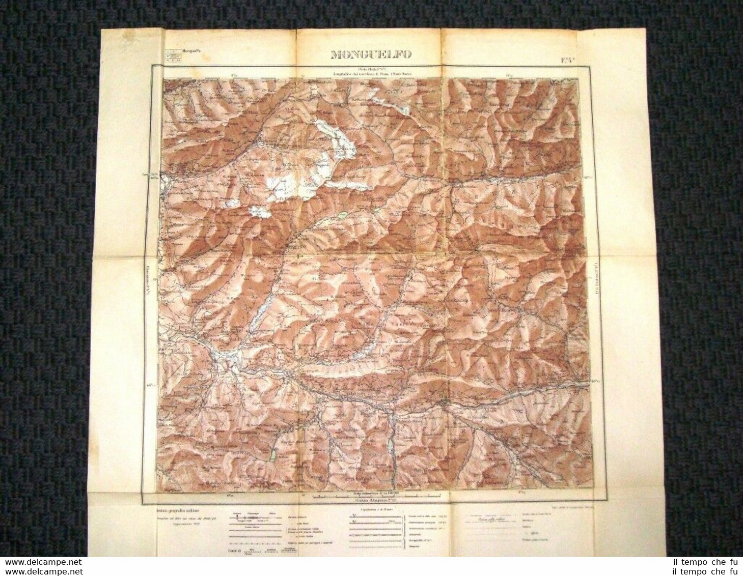 Grande carta topografica Monguelfo-Tesido Welsberg-Taisten Dettagliatissima IGM