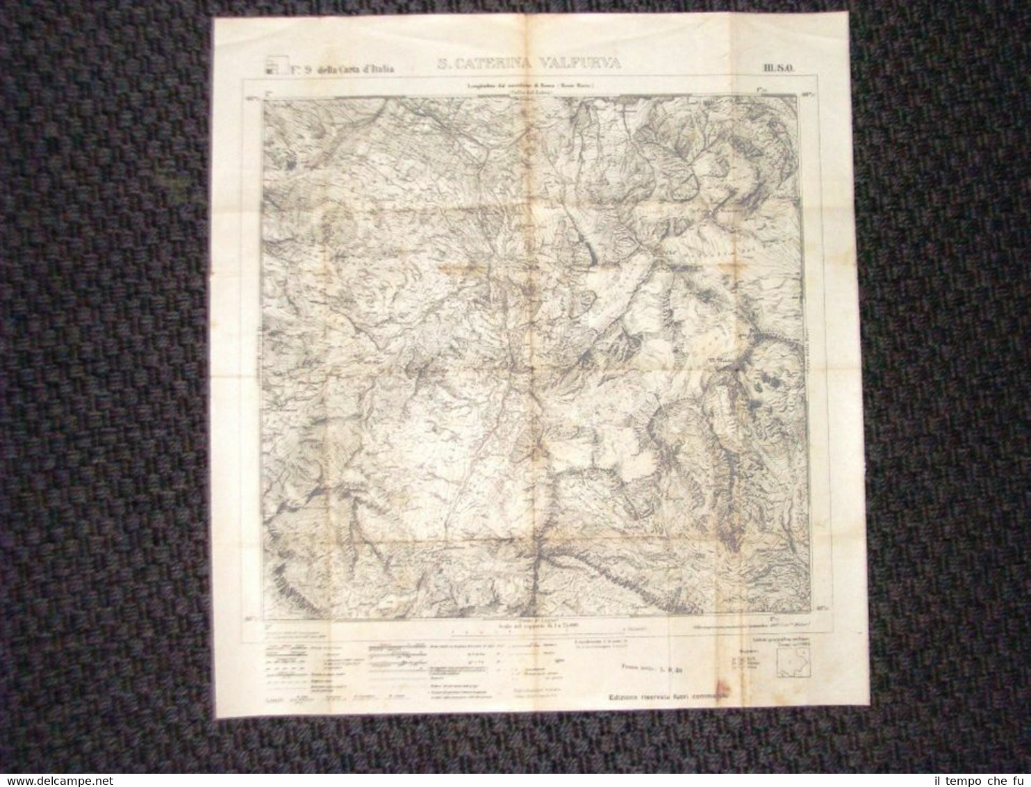 Grande carta topografica Santa Caterina Valfurva Lombardia Dettagliatissima IGM