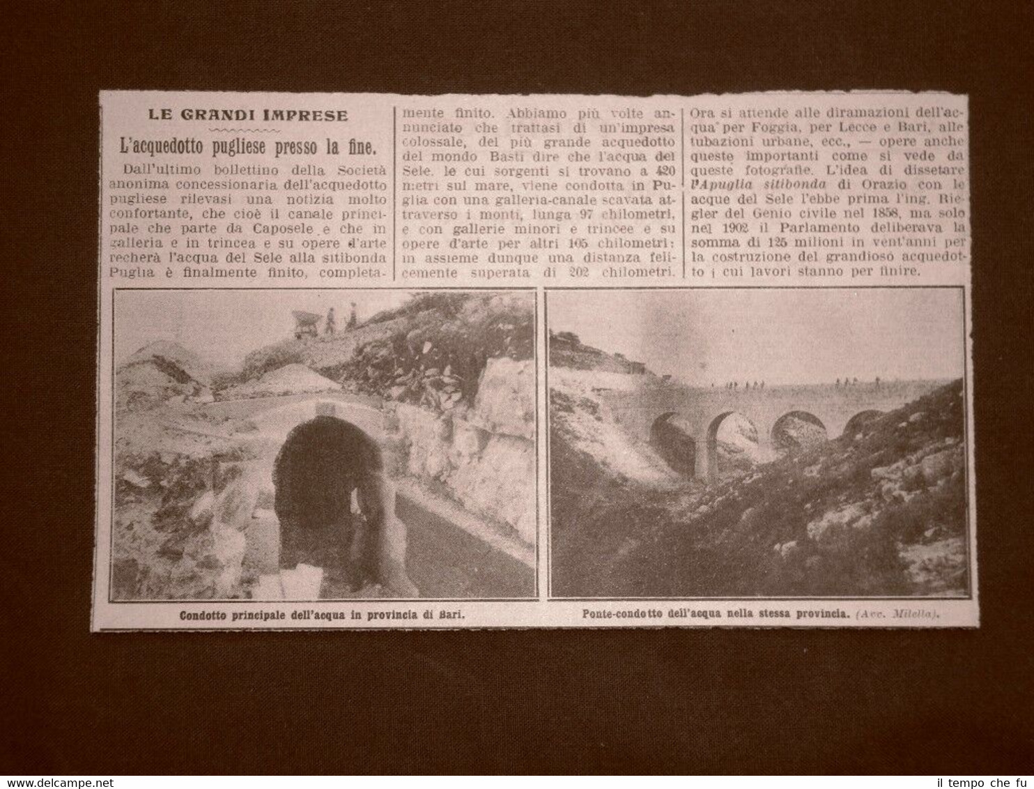 Grandi imprese in Italia nel 1914 Acquedotto pugliese Vedute presso …