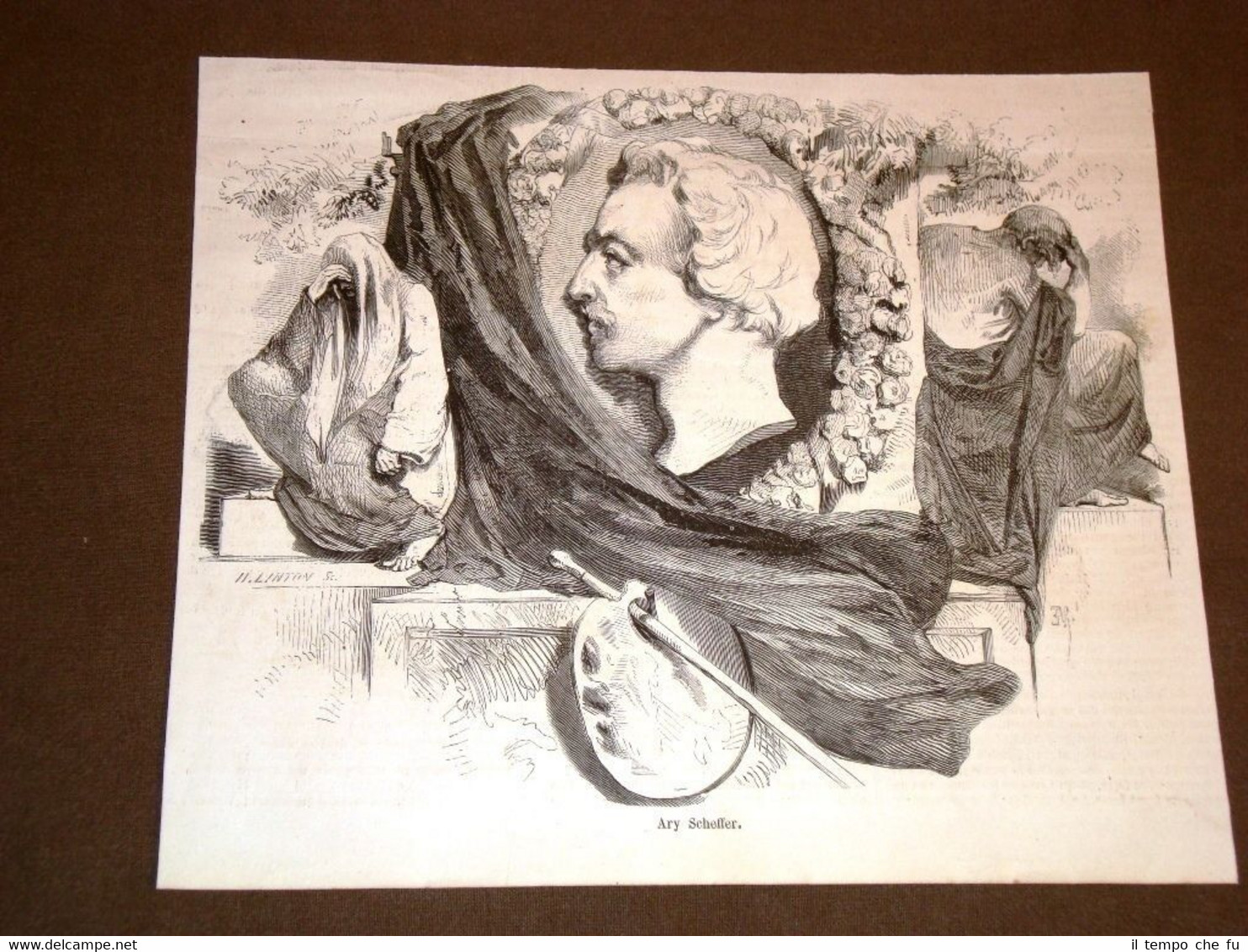 Gravure année 1858 Ary Scheffer Dordrecht, 10 febbraio 1795 – …