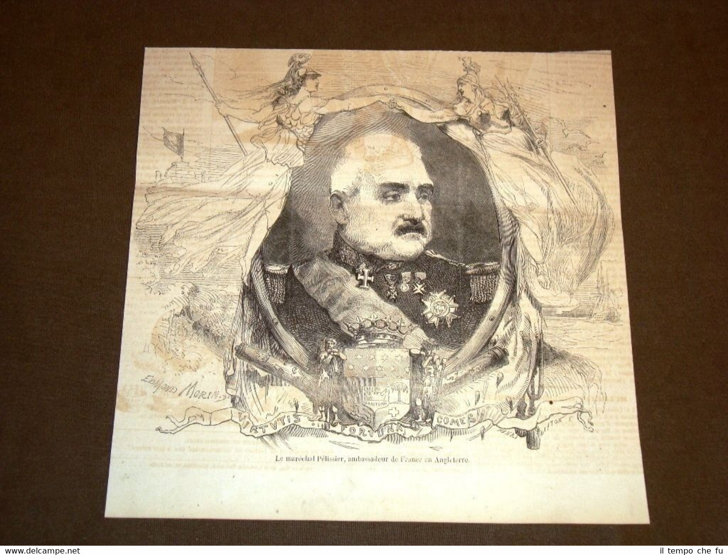 Gravure année 1858 Le Maréchal Pélissier, ambassadeur de France en …