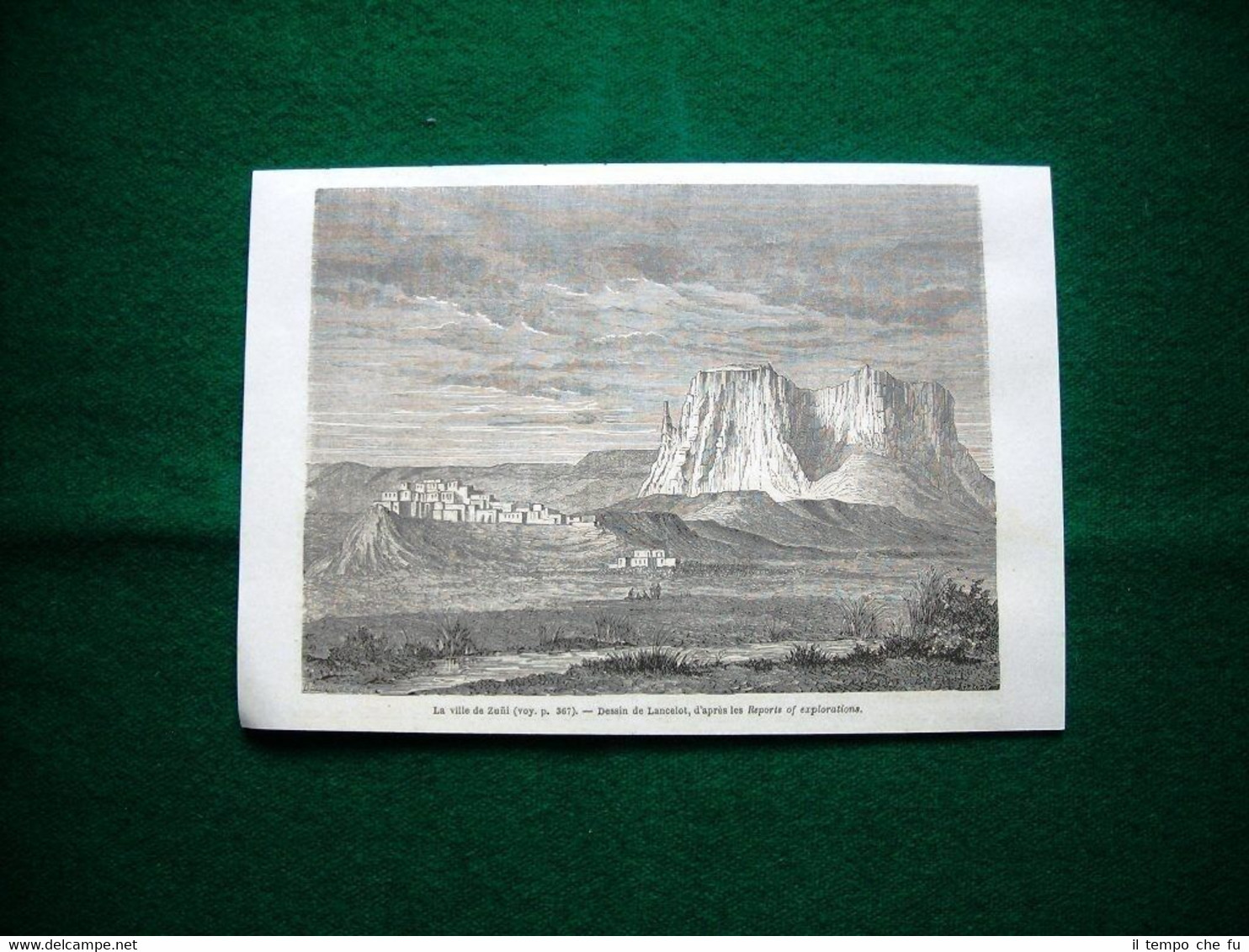 Gravure année 1860 la ville de Zuni - la città …